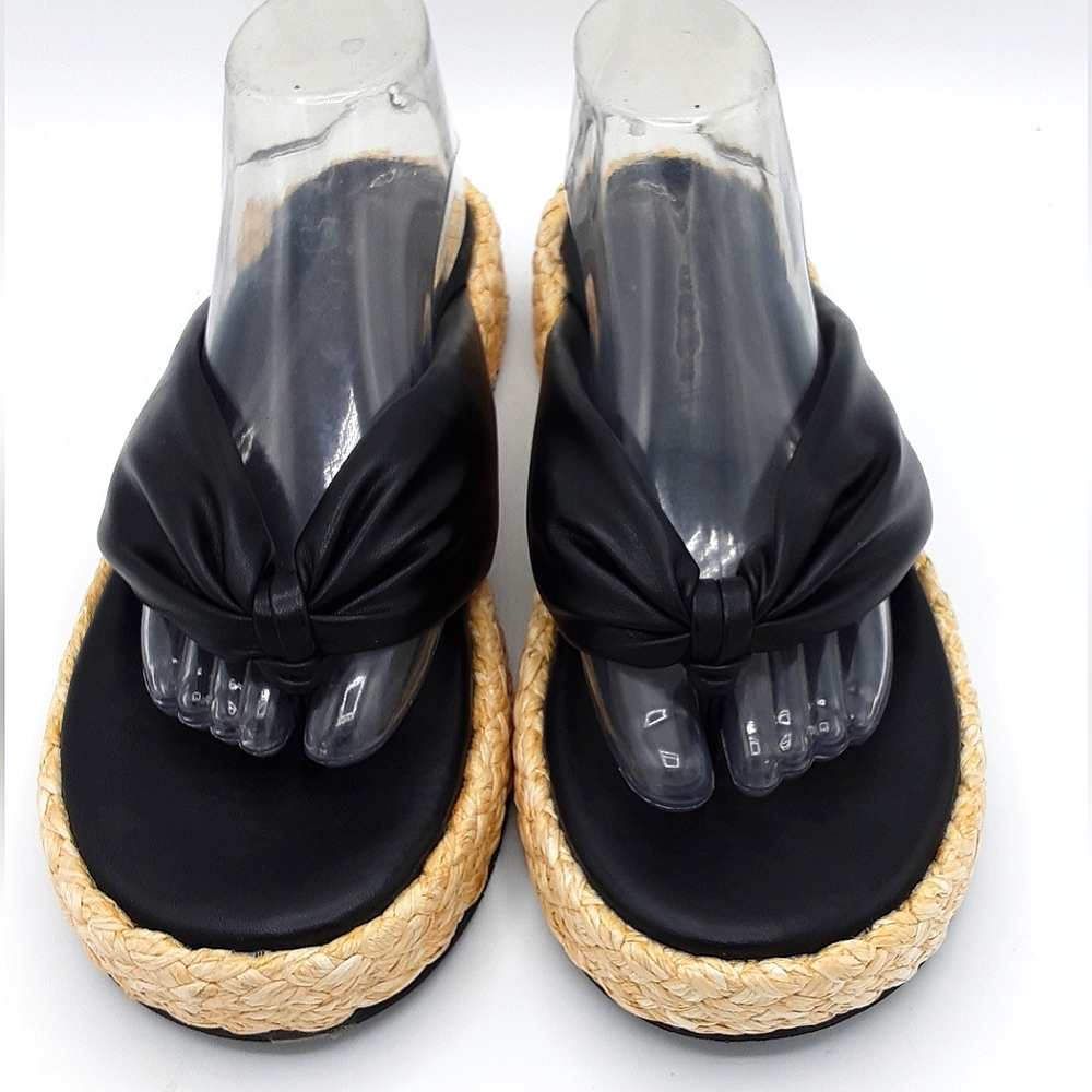 Naked Feet Costa Black Faux Leather Padded Sandals. Size 11. - Picture 8 of 12